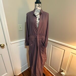 Keys Athleta By Alicia Keys Muted Plum Long Sleeve Jumpsuit with Open Back